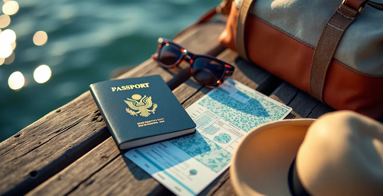 Organisation des bagages et documents avant l'embarquement sur le ferry